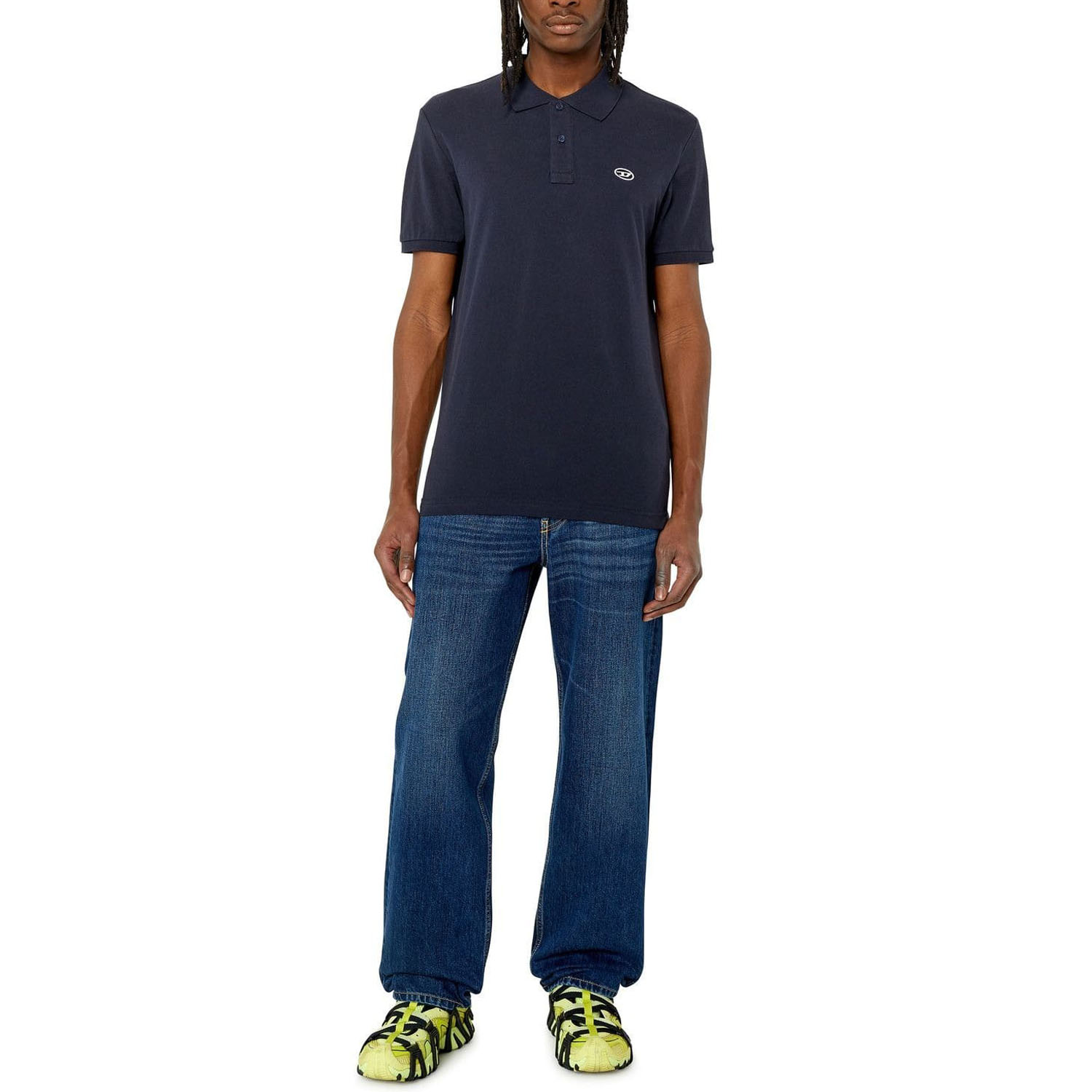 【送料&関税込】Diesel T-rejust-doval-pj Polo Men's Polo shirt with Oval D patch | Black | Diesel